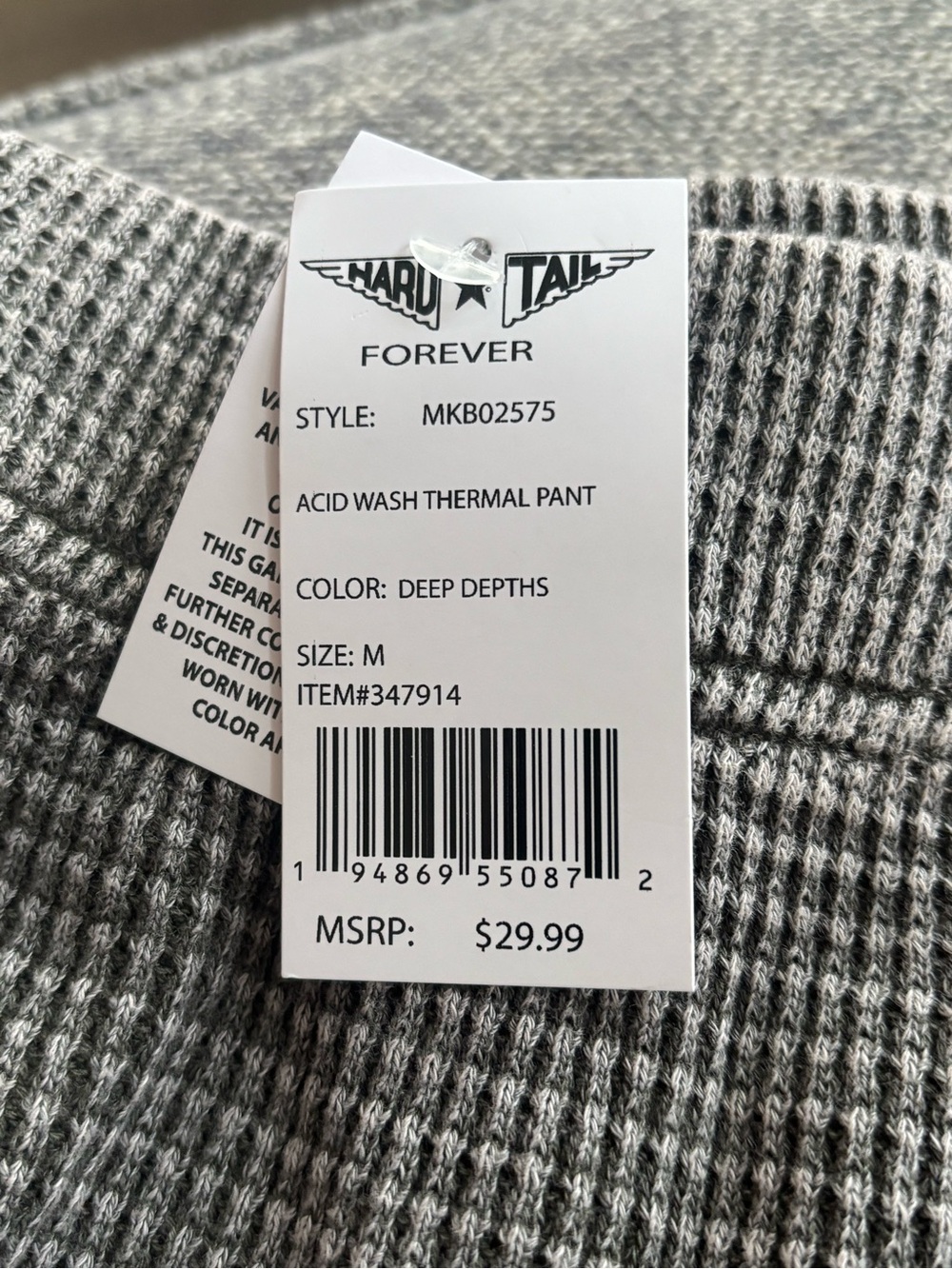 Hard Tail Gray Waffle Knit Leggings - Picture 2 of 4